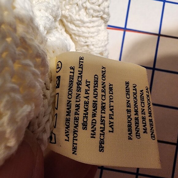 Loulou Studio Adria Open Stitch Cotton Cardigan NWOT White Med small mark - Picture 12 of 12